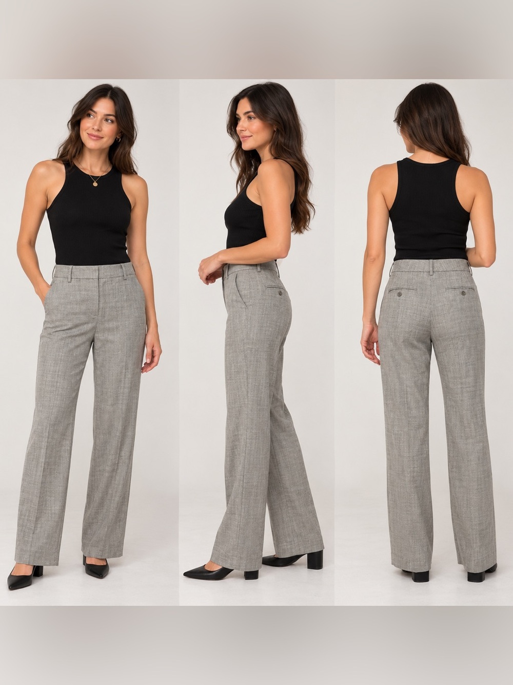 Express Design Studio Editor Gray Trouser Pants 6 Y2K